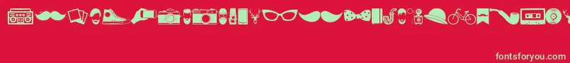 fuente HipsterIcons – Fuentes Verdes Sobre Fondo Rojo