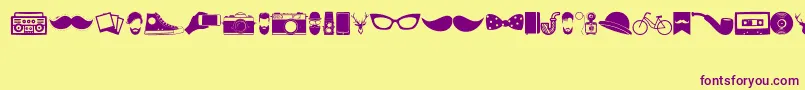 HipsterIcons Font – Purple Fonts on Yellow Background