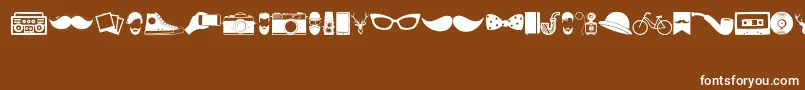 Шрифт HipsterIcons – белые шрифты на коричневом фоне