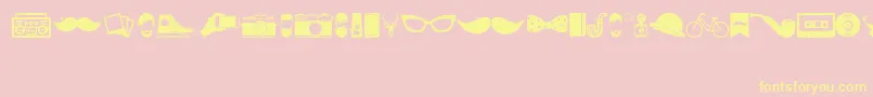 HipsterIcons-Schriftart – Gelbe Schriften auf rosa Hintergrund