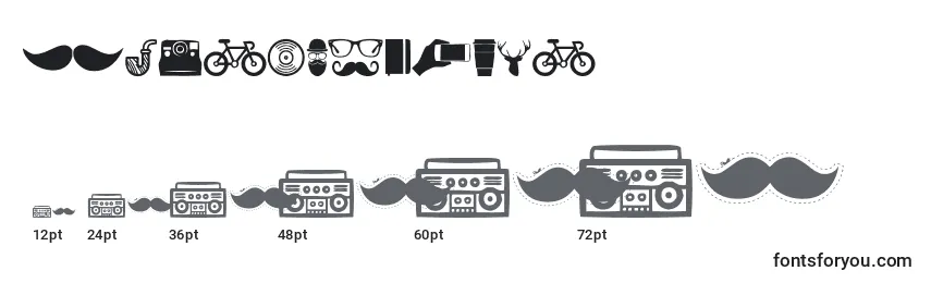 HipsterIcons Font Sizes