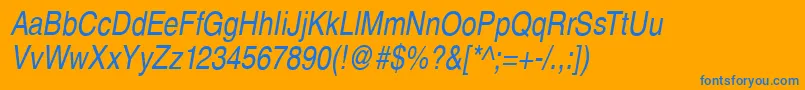 SansPsCdItalic Font – Blue Fonts on Orange Background