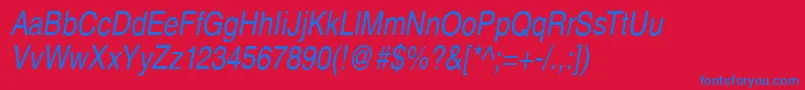 SansPsCdItalic Font – Blue Fonts on Red Background