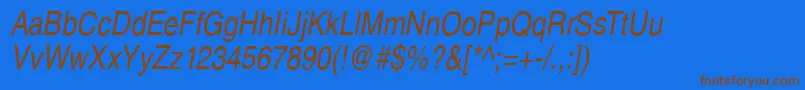 SansPsCdItalic Font – Brown Fonts on Blue Background