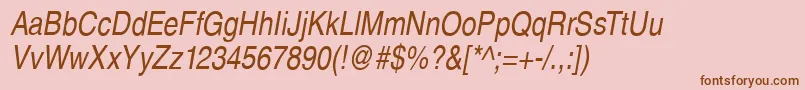 SansPsCdItalic Font – Brown Fonts on Pink Background