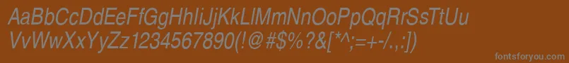 SansPsCdItalic Font – Gray Fonts on Brown Background
