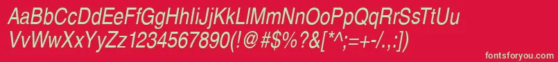SansPsCdItalic Font – Green Fonts on Red Background