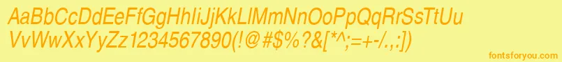 SansPsCdItalic Font – Orange Fonts on Yellow Background