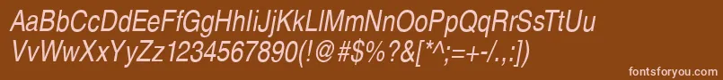 SansPsCdItalic Font – Pink Fonts on Brown Background