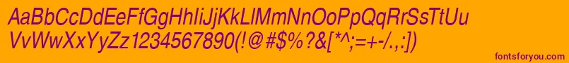 SansPsCdItalic Font – Purple Fonts on Orange Background