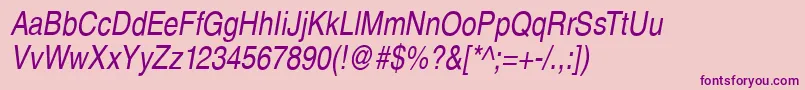 SansPsCdItalic Font – Purple Fonts on Pink Background