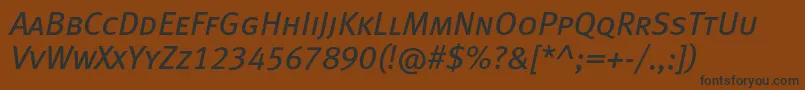 Шрифт MetabookcapslfcItalic – чёрные шрифты на коричневом фоне