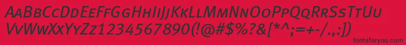 MetabookcapslfcItalic Font – Black Fonts on Red Background