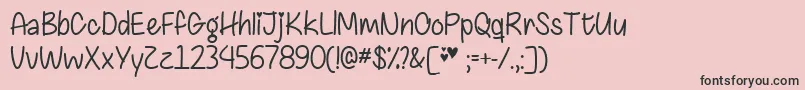 ChasingHeartsTtf Font – Black Fonts on Pink Background