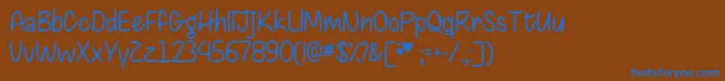 ChasingHeartsTtf Font – Blue Fonts on Brown Background