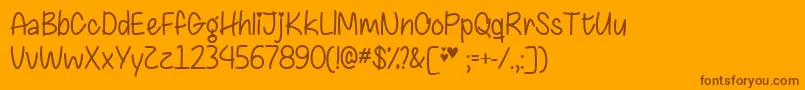 ChasingHeartsTtf Font – Brown Fonts on Orange Background