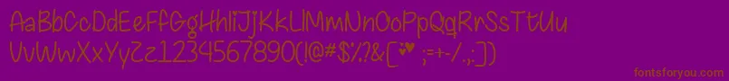 ChasingHeartsTtf Font – Brown Fonts on Purple Background