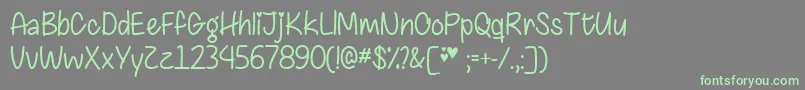 ChasingHeartsTtf Font – Green Fonts on Gray Background
