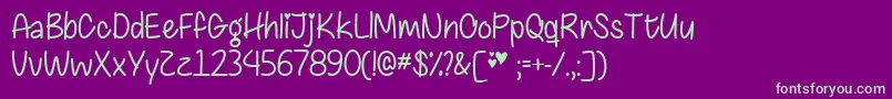 ChasingHeartsTtf Font – Green Fonts on Purple Background