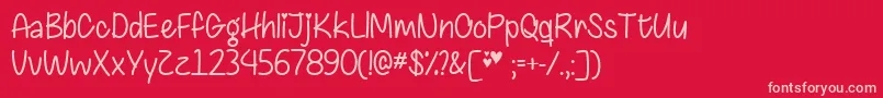 ChasingHeartsTtf Font – Pink Fonts on Red Background