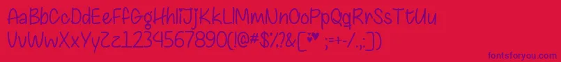 ChasingHeartsTtf Font – Purple Fonts on Red Background