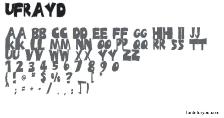 Ufrayd-fontti – aakkoset, numerot, erikoismerkit