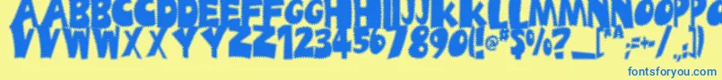 Ufrayd-fontti – siniset fontit keltaisella taustalla