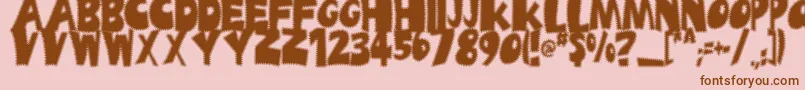 Ufrayd-fontti – ruskeat fontit vaaleanpunaisella taustalla