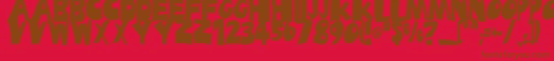 Ufrayd-fontti – ruskeat fontit punaisella taustalla
