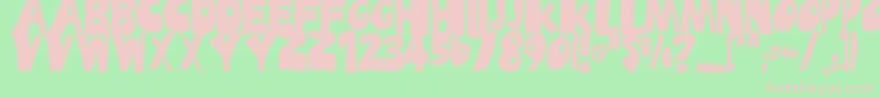 Ufrayd-fontti – vaaleanpunaiset fontit vihreällä taustalla
