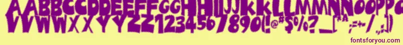 フォントUfrayd – 紫色のフォント、黄色の背景