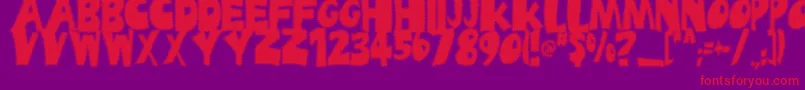 フォントUfrayd – 紫の背景に赤い文字