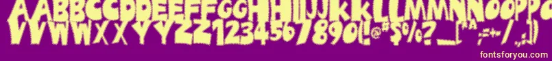 Ufrayd-fontti – keltaiset fontit violetilla taustalla