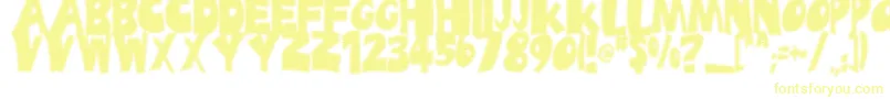 フォントUfrayd – 白い背景に黄色の文字