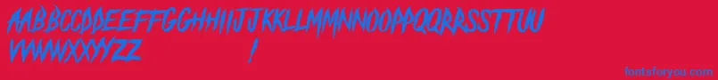 Шрифт TheBlackFestivalDemo – синие шрифты на красном фоне