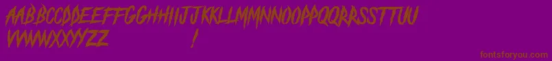 Шрифт TheBlackFestivalDemo – коричневые шрифты на фиолетовом фоне