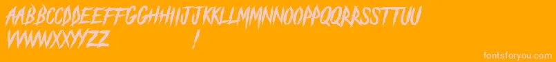 フォントTheBlackFestivalDemo – オレンジの背景にピンクのフォント