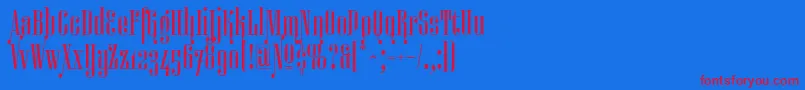 Miserichordiaaltc Font – Red Fonts on Blue Background