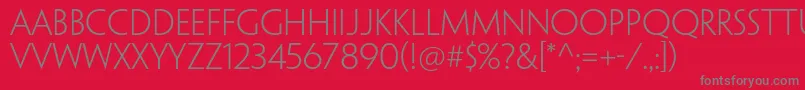PenumbrasansstdLight-Schriftart – Graue Schriften auf rotem Hintergrund