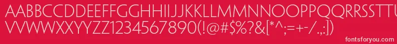 PenumbrasansstdLight Font – Pink Fonts on Red Background