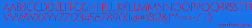 PenumbrasansstdLight Font – Red Fonts on Blue Background