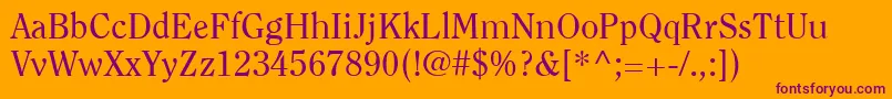ItcClearfaceLtRegular Font – Purple Fonts on Orange Background