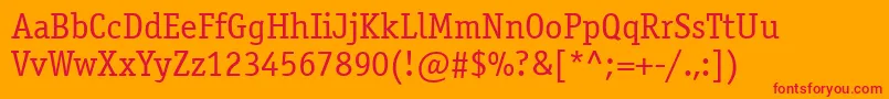 Officinaserifett Font – Red Fonts on Orange Background
