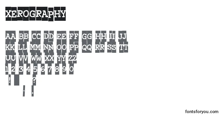 Xerography Font – alphabet, numbers, special characters