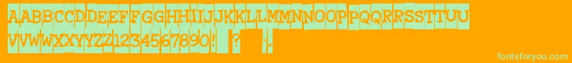 Xerography Font – Green Fonts on Orange Background