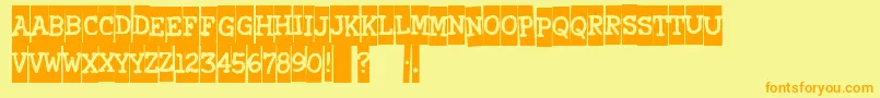 Xerography Font – Orange Fonts on Yellow Background