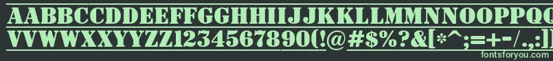 フォントASignboardtituldcfr – 黒い背景に緑の文字