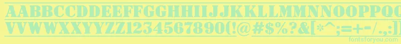 Шрифт ASignboardtituldcfr – зелёные шрифты на жёлтом фоне