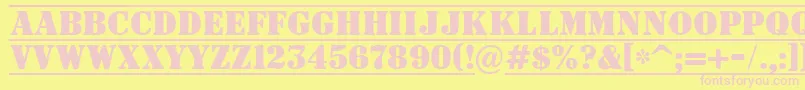 ASignboardtituldcfr Font – Pink Fonts on Yellow Background