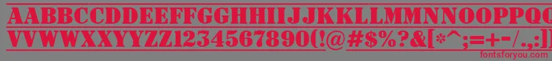 ASignboardtituldcfr-fontti – punaiset fontit harmaalla taustalla